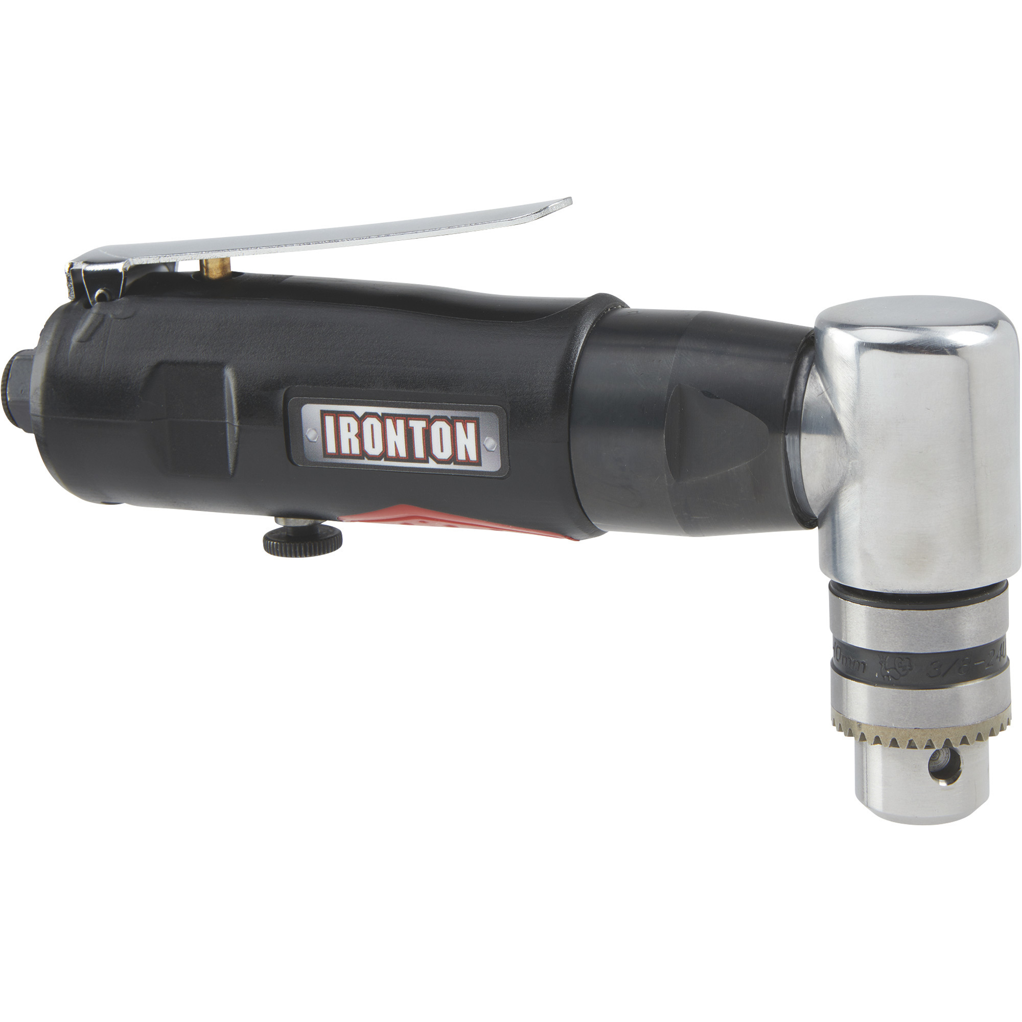 Ironton 3/8in. Angle Air Drill, Reversible, 1400 RPM